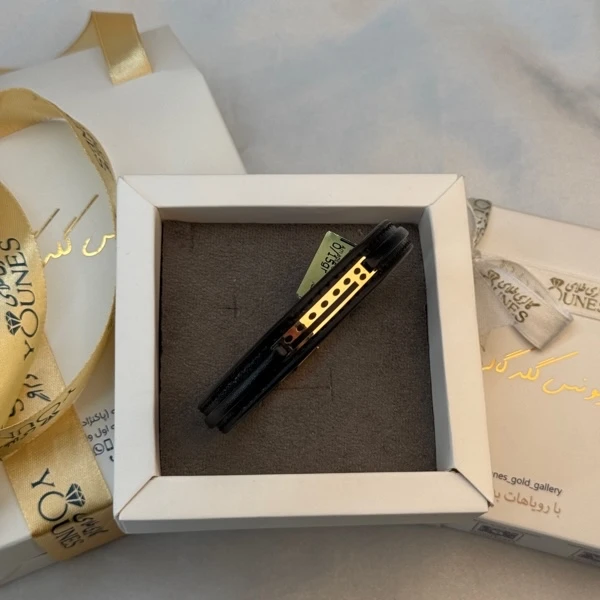 تصویر دوم دستبند طلا چرم مردانه L180